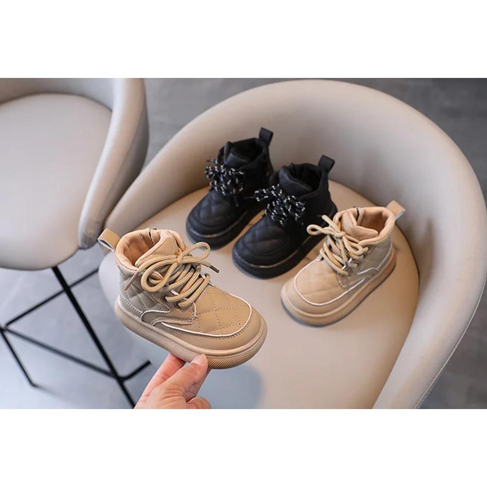 Autumn/Winter Children Boots for Boys Warm Plush Rubber Sole Toddler Kids Sneakers Girls Boots 21-30