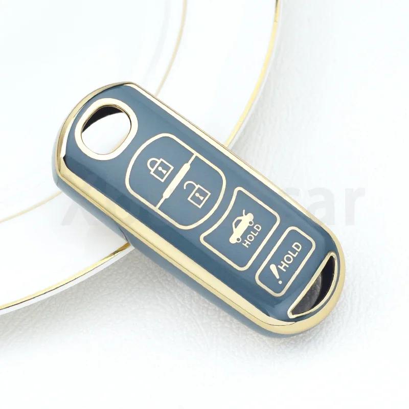 4 Buttons Fit For Mazda 2 3 5 6 7 Cx-3 Cx-4 Cx-5 Cx-7 Cx-9 Axela Atenza Tpu Auto Key Fob Cover Case Housing Protective Remote Auto Accessories
