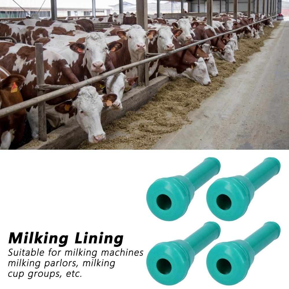 4Pcs Green Teat Cup Liner Food-Grade Silicone Milk Lining Replacement Milking Machine Liner Cattle