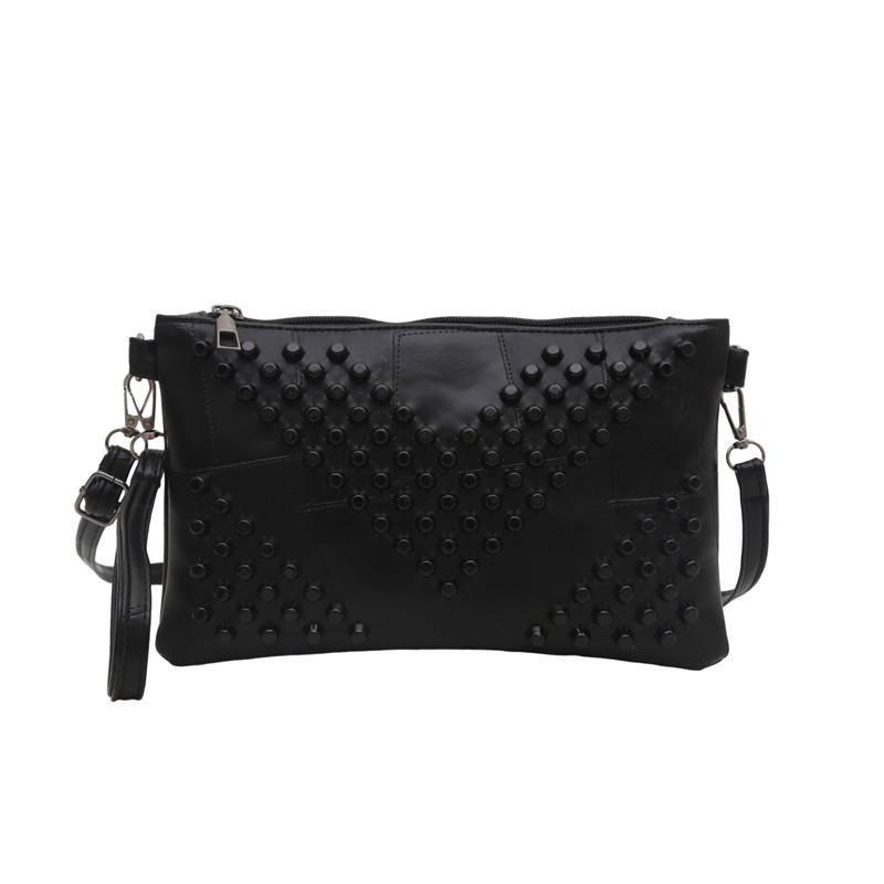 Pu Single Shoulder Bag With Rivets For Casual Street Style Daily Use