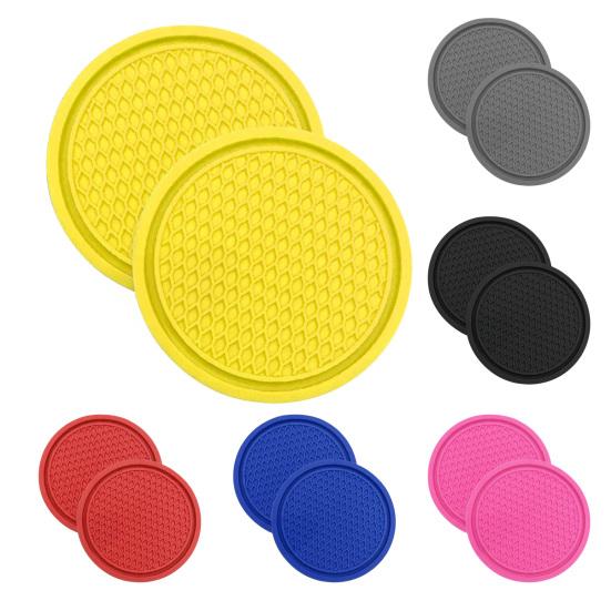 2 Stück Auto-Becherhalter PVC Anti-Rutsch Wabenmuster Auto-Innenraum-Organizer Flaschen Handys Schlüssel Bequemes Fahren Autozubehör