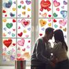 9Pcs 20X30Cm Valentine'S Day Window Stickers Cute Watercolor Red Heart Pattern Electrostatic Sticker Wedding Party Home Decor