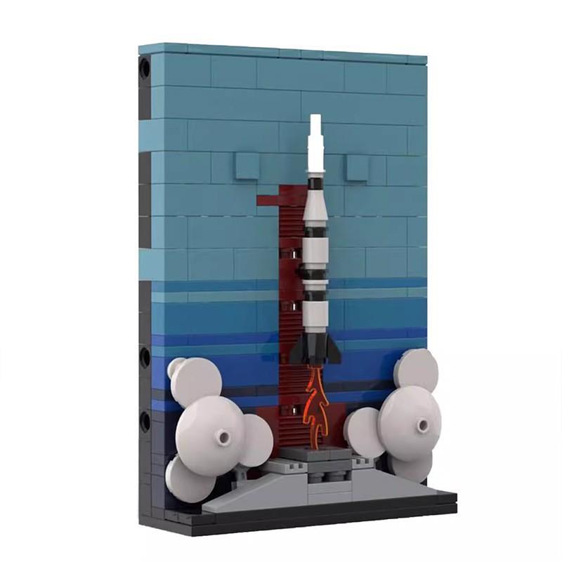 -171058 Set Tftsa Saturn V Postcard Compatible Building Block Toy Diy Assembly Gift