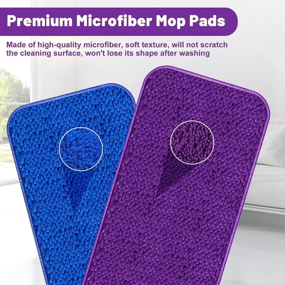 Mop Pads for Swiffer Wet Jet Mop Washable Reusable Microfiber Replacement Pads Wet & Dry Cleaning Tool