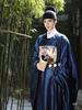 Men's Ming Dynasty Hanfu: First Rank Official Round Neck Robe with Badge.