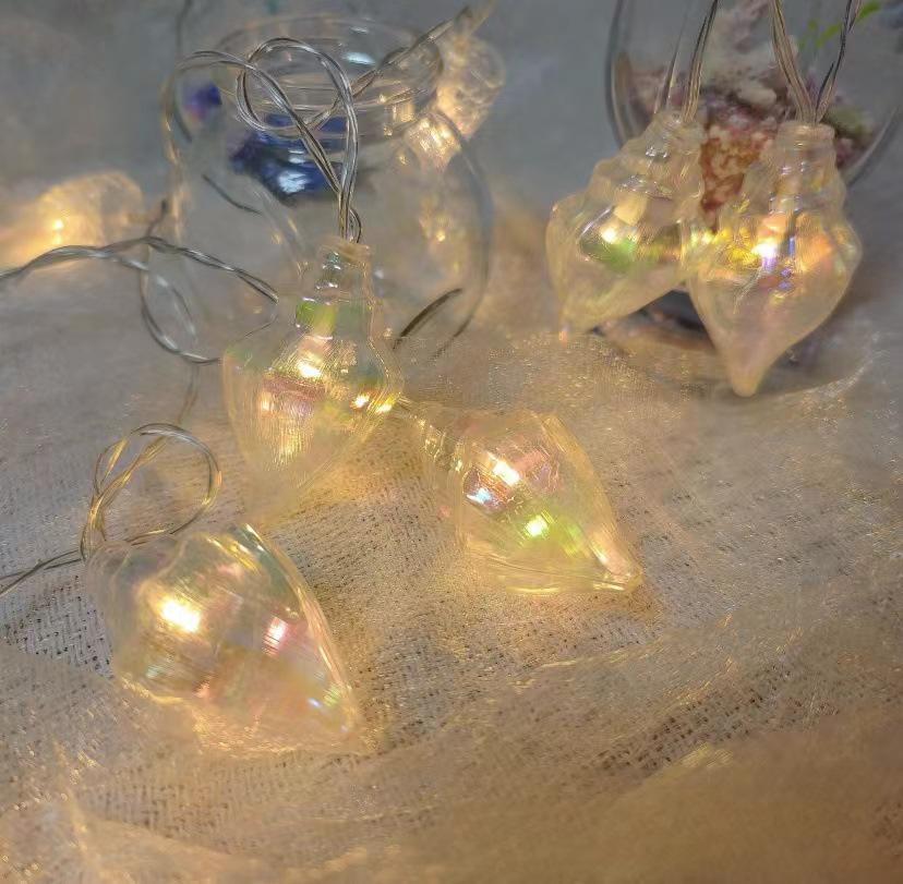 Harbor Series LED Solar Seashell & Starfish Christmas String Lights - Festive Room Decor