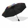 1pc Colorful Skull Artwork Umbrella with Plastic Handle,Suitable for All Seasons Umbrellaptys26009