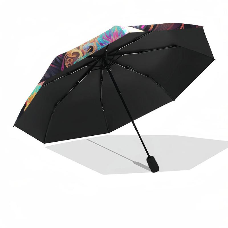 1pc Colorful Skull Artwork Umbrella with Plastic Handle,Suitable for All Seasons Umbrellaptys26009