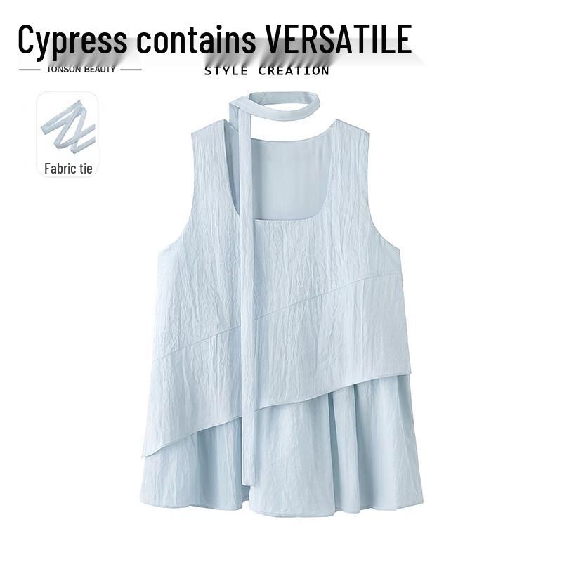 Women s Sleeveless Square Neck Slim Fit Shirt L