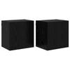 TV Wall Shelves 2 Pcs Black Oak Effect 40.5 X 30 X 40 Cm