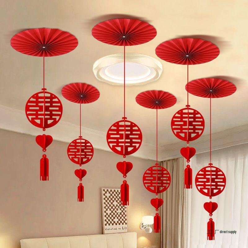 Double Happiness Flower Ornaments for Wedding Room or Ceiling Décor