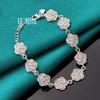DOTEFFIL 925 Silber Volle Rose Blume Kette Armband für Frauen Hochzeit Verlobungsparty Mode Charme Schmuck