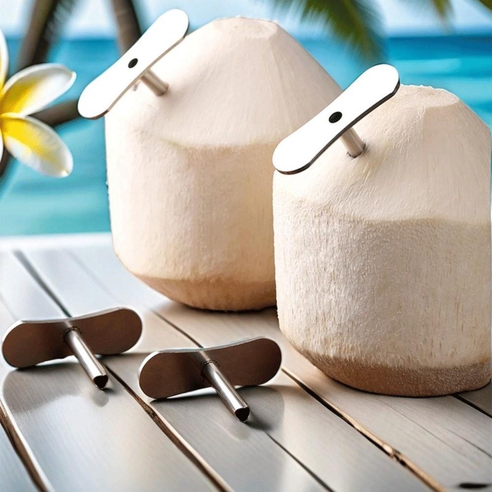 2PCS Stainless Steel Coconut Opener Professional Coconut Shell Remover Coconut Hole Maker Kitchen