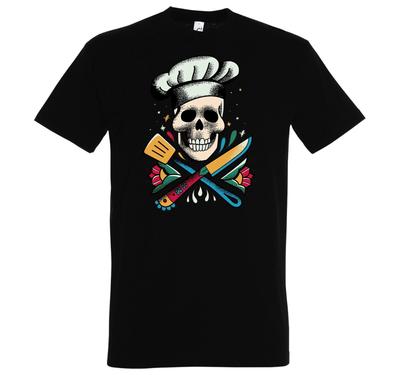 Herren T-Shirt Totenkopf Kochen Totenkopf Kochen Fans Liebe Essen Lustiges Thema Spaß