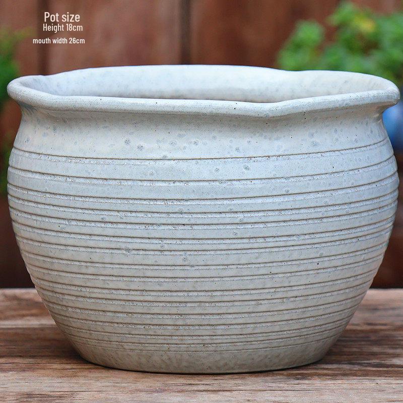 Retro Ceramic Wide Mouth Flower Pot - Tree Trunk Design for Succulents, Bougainvillea, Hydrangea, Roses  