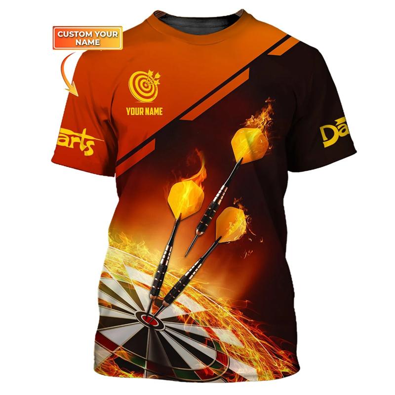 Mode 3D-tryck Dart Herr T-shirt Hip Hop Trend Harajuku Kläder Casual O-hals Kortärmad Lös Topp Anpassa Namn T-shirt