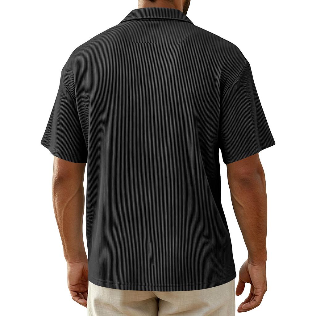 Men's Collared Top Men's Casual And Comfortable Short Sleeved Shirt