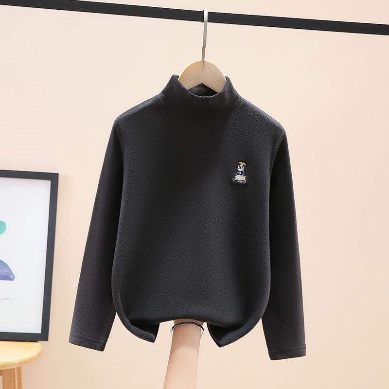 

Базовый слой с флисовой подкладкой и полувысоким воротом для мальчиков на осень/зиму 2025 160 cm чёрный