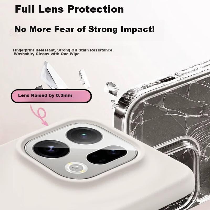 Full Coverage Camera Button Magnetic Case for OPPO Find X9, Upgraded Magnetic Silicone Shockproof Skin-Friendly Protective Cover - White
