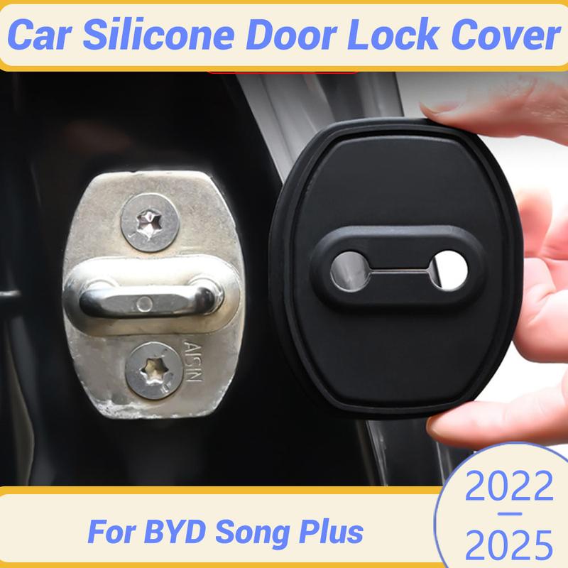 For BYD Song Plus -2025 Silicone Car Door Lock Buckle Protection Cover Elastic Anti-Collision Shock Absorbing Pad