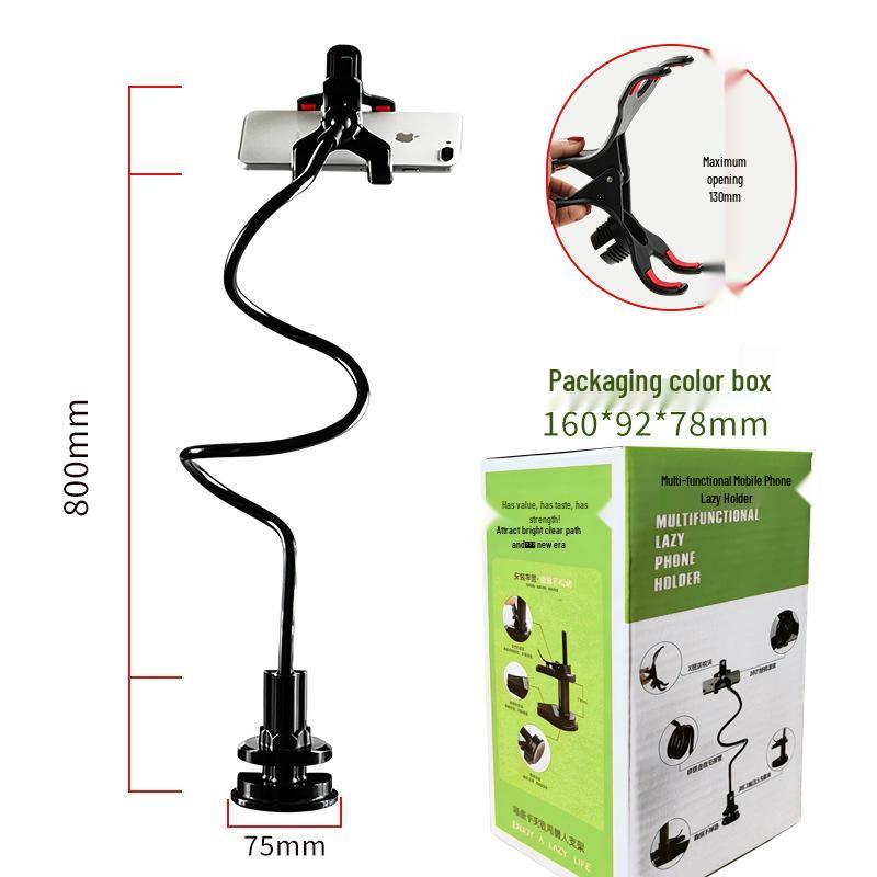 360° Universal Tablet & Phone Bedside Holder with Suction Cup Clip, 80cm Flexible Arm for Live Streaming