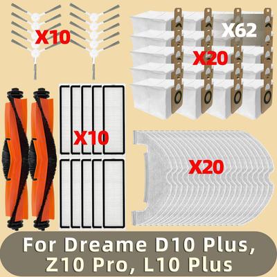 Fit For Dreame Bot D10 Plus / RLS3D / Z10 Pro / L10 Plus Roller Side Brush Filter Mop Dust Bag Robot Vacuums Accessories Part