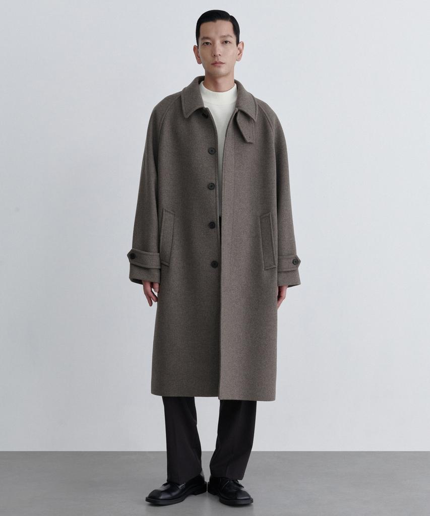 Musinsa Standard Cashmere Blend Oversized Balmacaan Coat [Taupe]