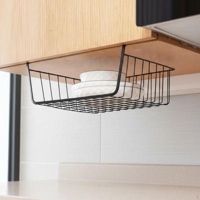 Under Shelf Basket Space Saving Cabinet Storage Rack Easy Installation Organizer