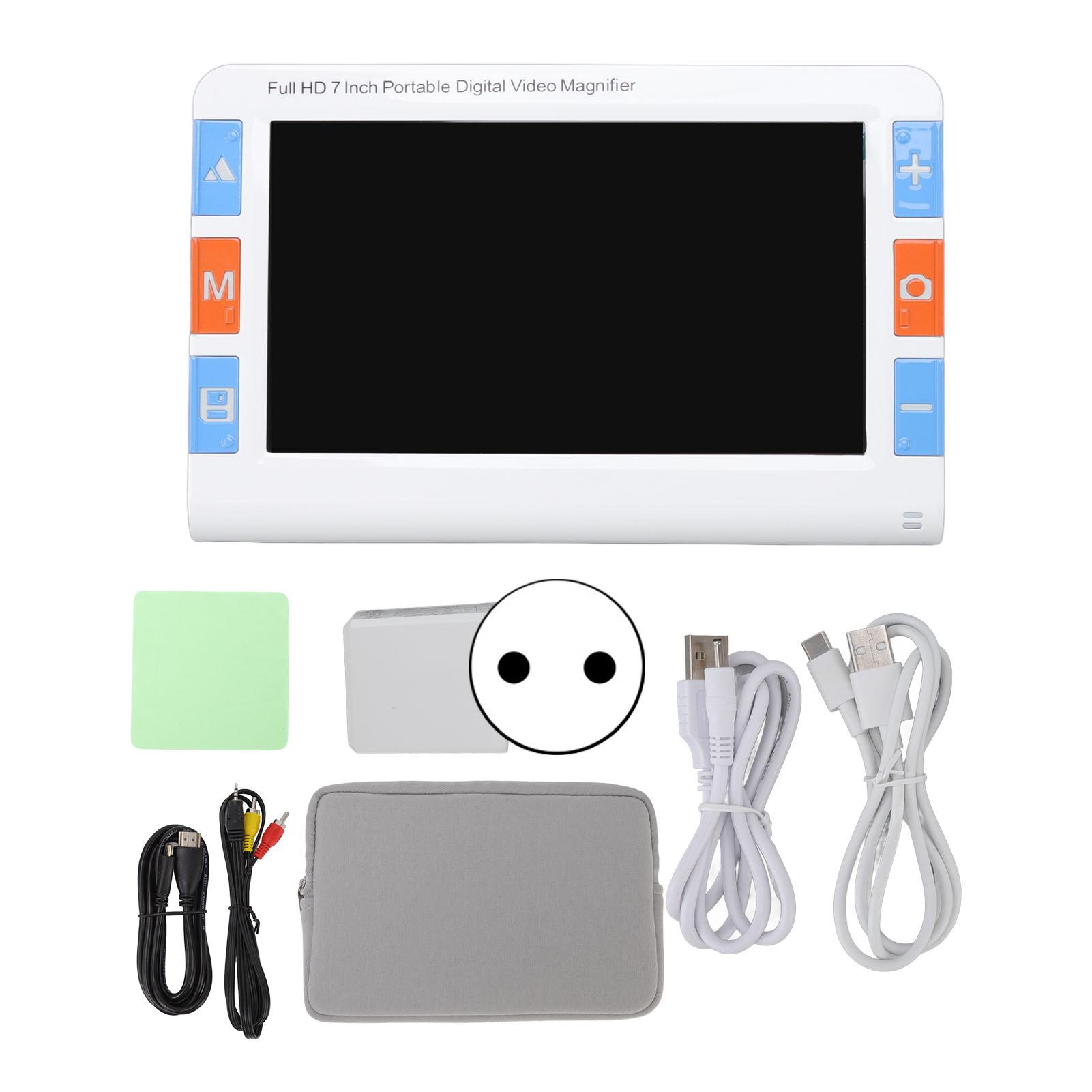 

Digital Magnifier 7.0in Portable Grip Autofocus Dual Lens 2X to 32X Magnification 26 Color Modes US Plug
