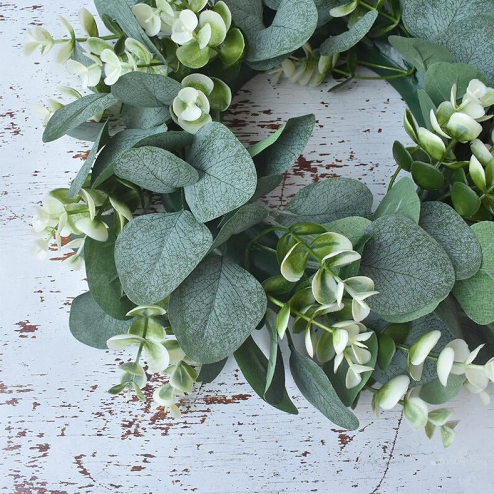 33cm Artificial Wreath  Gift Green Eucalyptus Wreath Spring Summer Decor Creating Festive Atmosphere for Front Door Wall