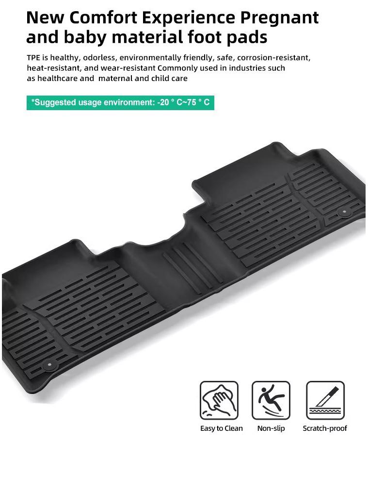 Hyundai Palisade 2020-2026 TPE Waterproof Wear-Resistant Eco-Friendly Floor Mats