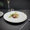 10-inch Gold Rim Ceramic Flat Dinner Plate