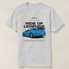 Ride of Legends Blauer Turbo Sportwagen T-Shirt 100% Baumwolle Rundhals Kurzarm Sommer Lässig Herren T-Shirt Streetwear