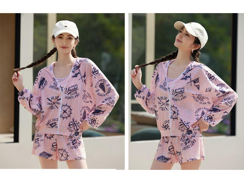 Korean Style Women's 2026 Slimming Three-Piece Swimsuit Set for Small Bust