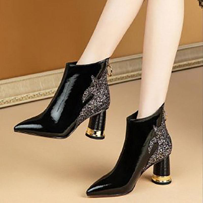 

Роскошные женские красные короткие сапоги осень-зима модный тренд плюшевые туфли на высоком каблуке для вечеринок, свадеб повседневная обувь для путешествий и танцев 39