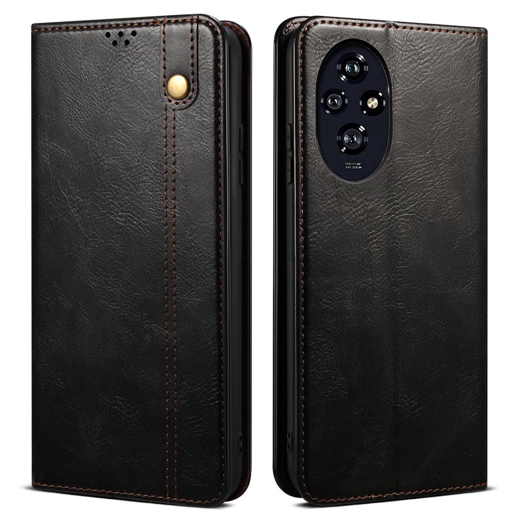 For Honor 200 5G Case Crazy Horse Texture Leather Phone Cover Hidden Magnetic Adsorption