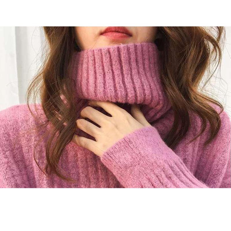 Autunno Inverno Donne Slim Maglione maglia Tops alto collo lungo caldo  Baggy Chunky Pullovers Outovers Outover acquista in modo economico —  spedizione gratuita, recensioni reali con foto — Joom