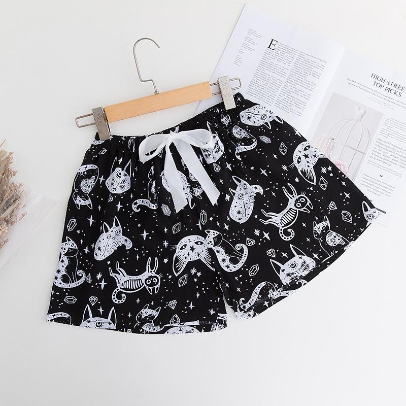 Women's Summer Cotton Silk Drapey Floral Shorts with Elastic Waist