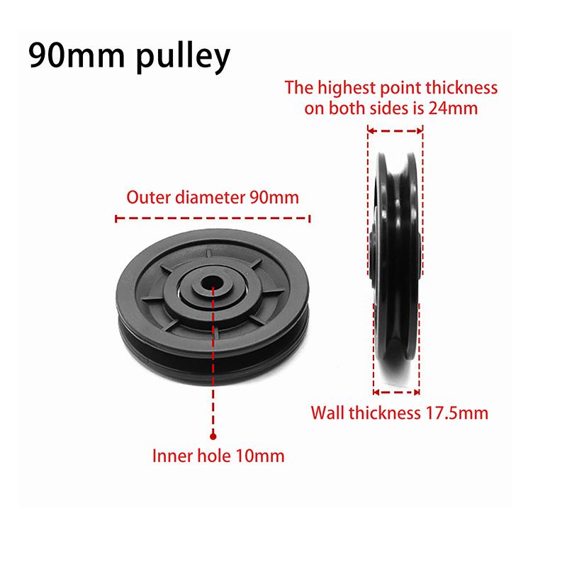 Fitness Equipment Parts Pulley Wheel Round Black Wheel Cable Gym Fitness Equipment Part Exercise Machine Part Accessory