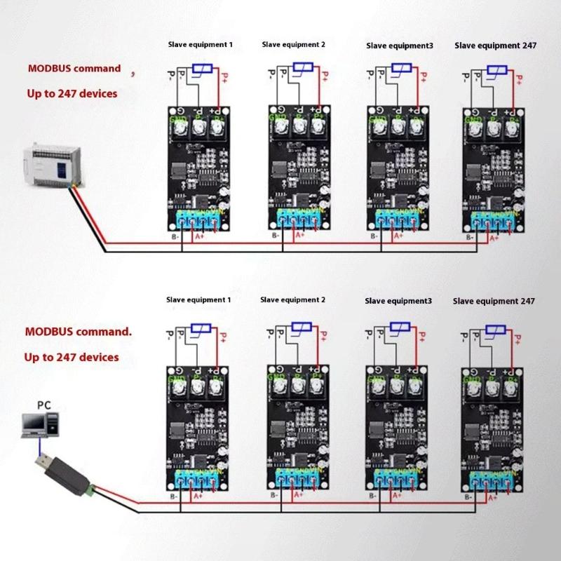 PT100 Temperature Sensors RS485 Modbus Transmitter Measurement for Industrial Automotive Home Electronic
