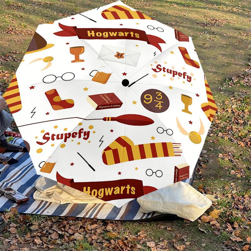 1PC Hogwarts Stupefy Umbrella-8-Rib Reinforced, Automatic Open, Lightweight & Durable, Cute Fashion Accessory for Outdoor, D2621