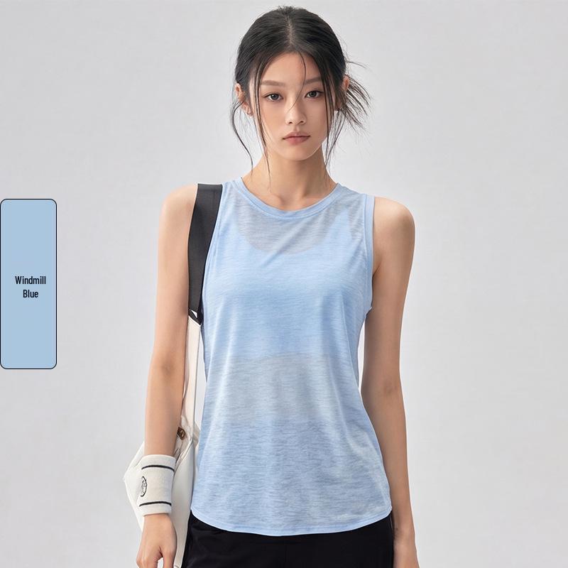 Hollow-Back Mesh Yoga Top with Bamboo Yarn, Quick-Dry Fitness Cover-Up, Women's Open Back Round Neck Sports Tee