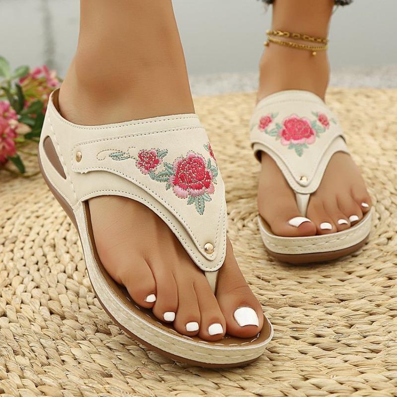 Ciabatte Sandali Zeppa Floreali Taglie Forti Donna Primavera Comodi