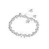 Lily of the Valley Cat's Eye Flower Beaded Bracelet: Elegant Handmade Woven Silver Jewelry for Women