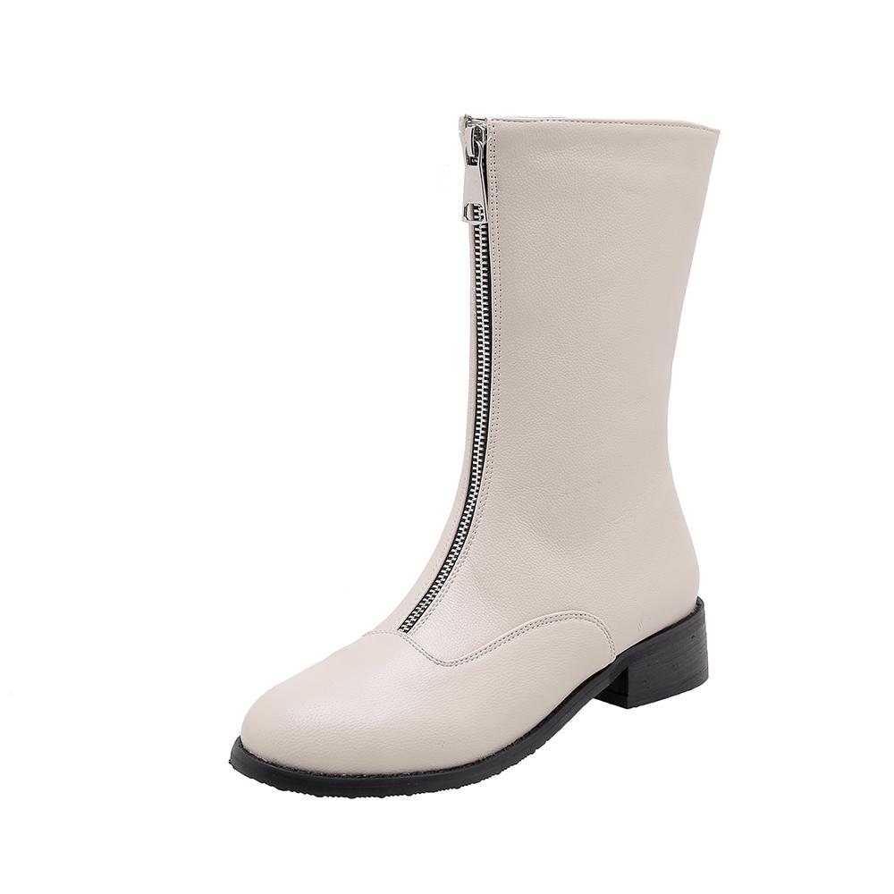 Women's Low-heeled Short Boots Autumn and Winter New Thick-heeled Large-size Comfortable Casual Short Boots