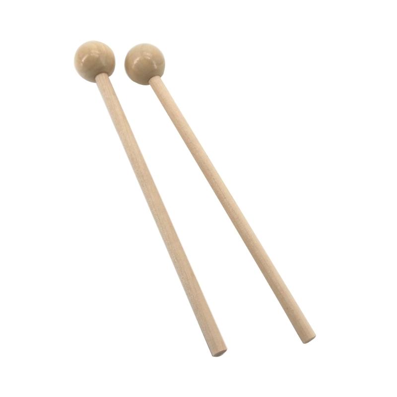 2pcs Ethereal Drumsticks Round Head Drum Sticks Hammer Durable Wooden Handle Drum Mallet Stick Small Musical Drumsticks