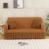 Solid Color Elastic Sofa Cover With Skirt Home Decor Non-slip Slipcover Furniture Couch Protector Cover