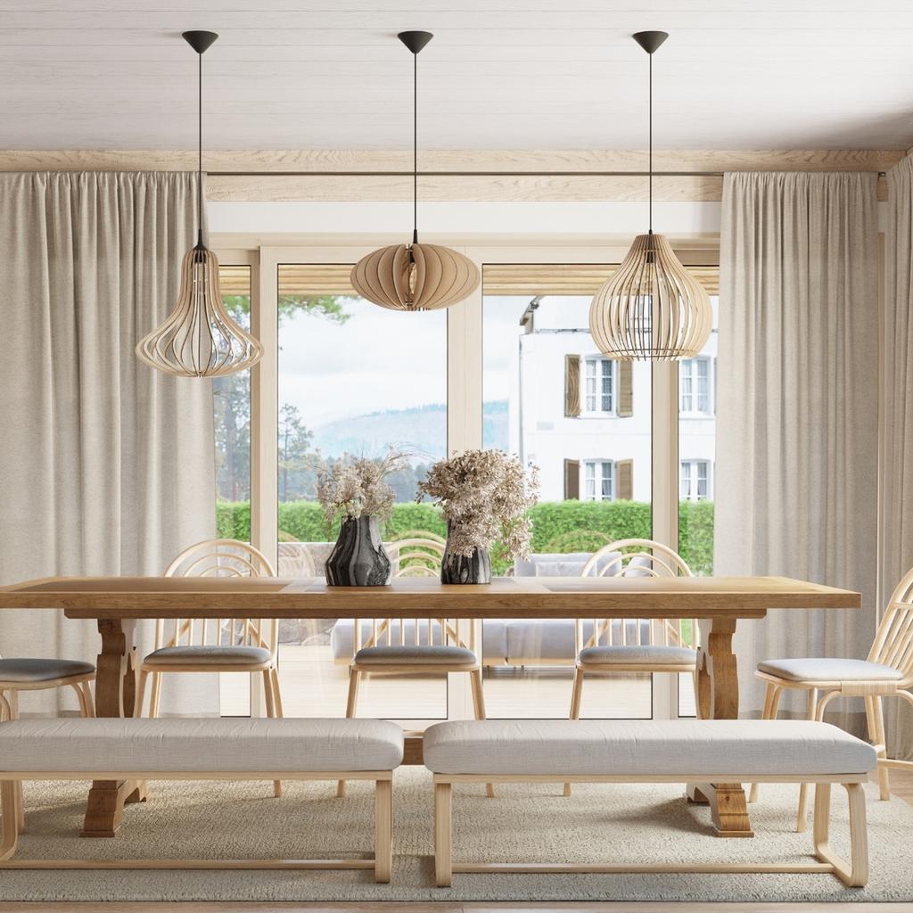 Hanging Lamp Aprilla 1 E27 Natural Wood Wood Sollux Sl.0639
