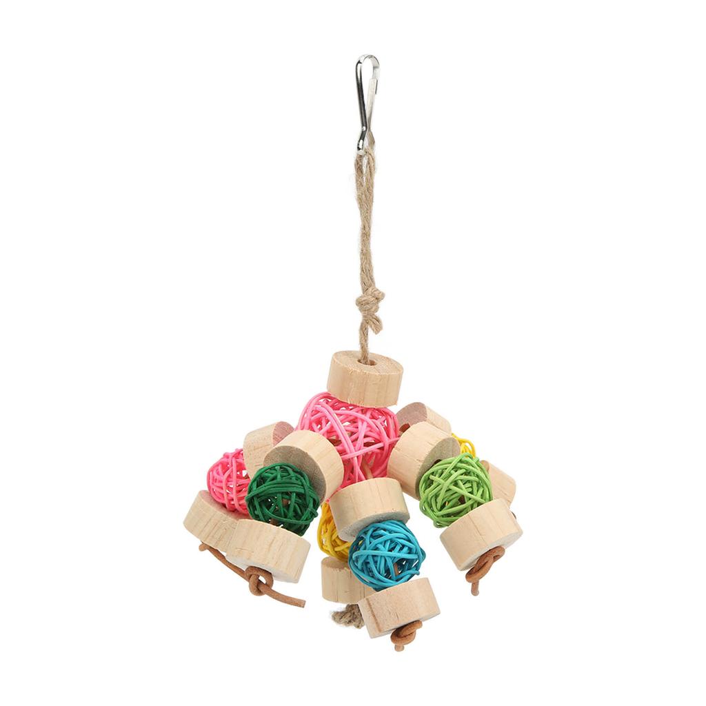 Parrot Chewing Toy Colorful Safe Relieve Anxiety Hanging Parrot Sepak Takraw Toy for Birds Parrots