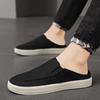 Mule Homme Été Nouvelles Chaussures Décontractées Demi-Mules Toile Respirante Semelle Souple Chaussure de Marche Légère Chaussures Vulcanisées